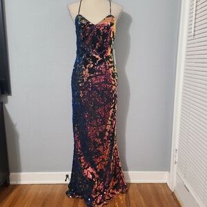 Minuet Sequin Sparkle Party Gown Multicolor Evening NWT‎ Size Small